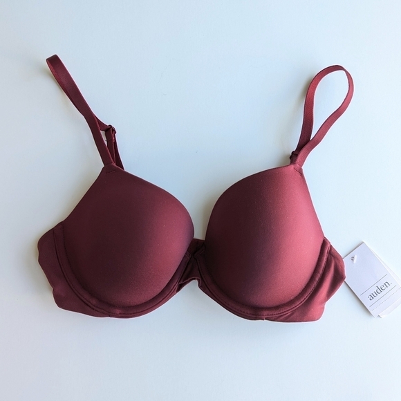 Auden Icon Full Coverage Underwire Convertible Tshirt Bra RacerBack Plum- sz 32B - Picture 3 of 7